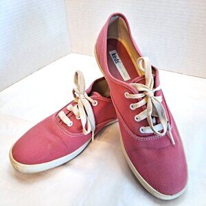 VINTAGE ~ MAGENTA PINK CANVAS ~ SNEAKER TENNIS SHOE  ~ CLASSIC 90s ~KEDS~  SZ 8